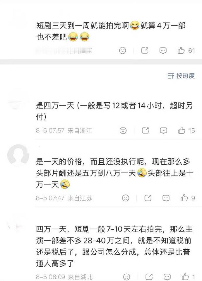 四万日薪？全行业也就寥寥几个头部能拿到吧！绝大多数小演员一天也就几千块，别被热搜