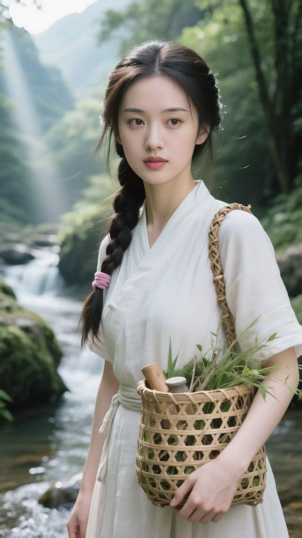 穿越时空的少女，漫步在古风山水间