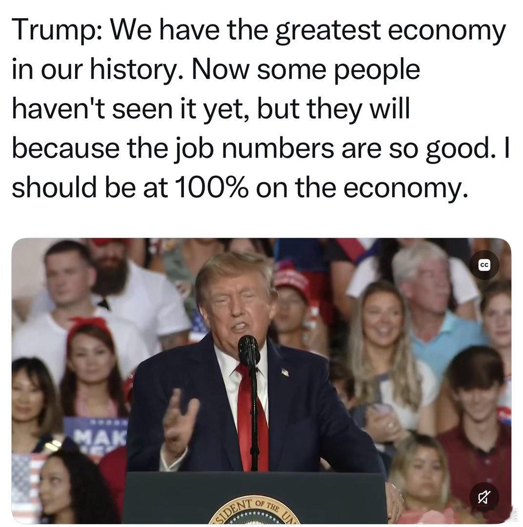 Trump参加竞选活动：我们现在有美国历史上最好的经济，有些人只不过还没有感受到