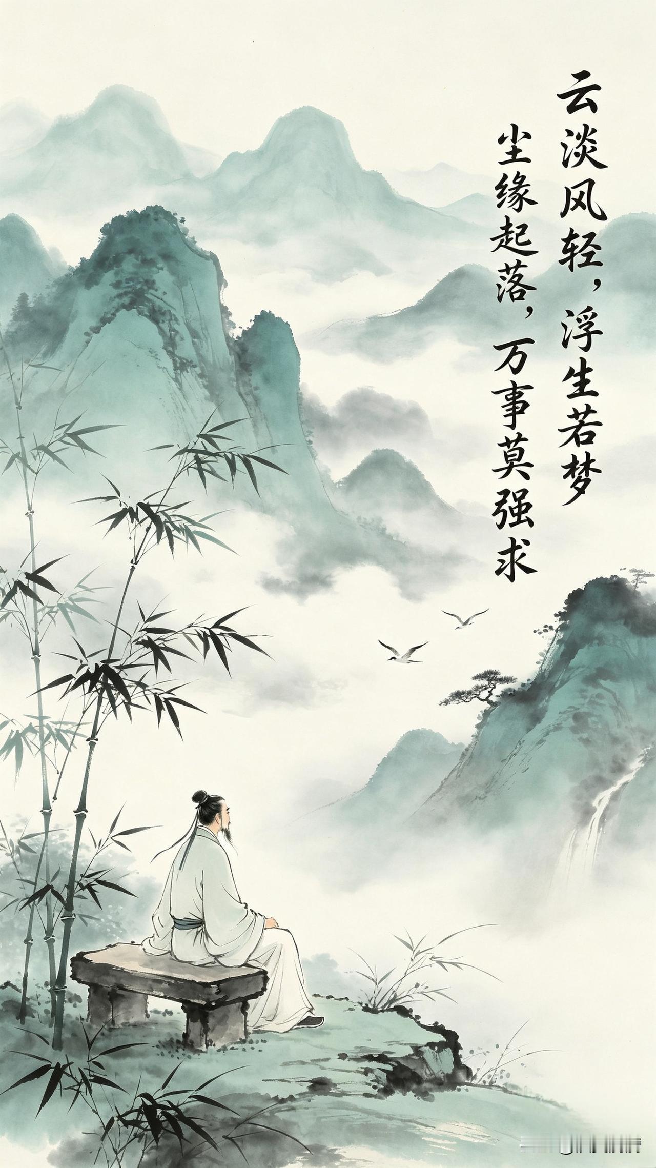 《物喜己悲，皆成过往；山山川川，不过尔尔；我与我周旋，宁作我》

浮生若寄天地间