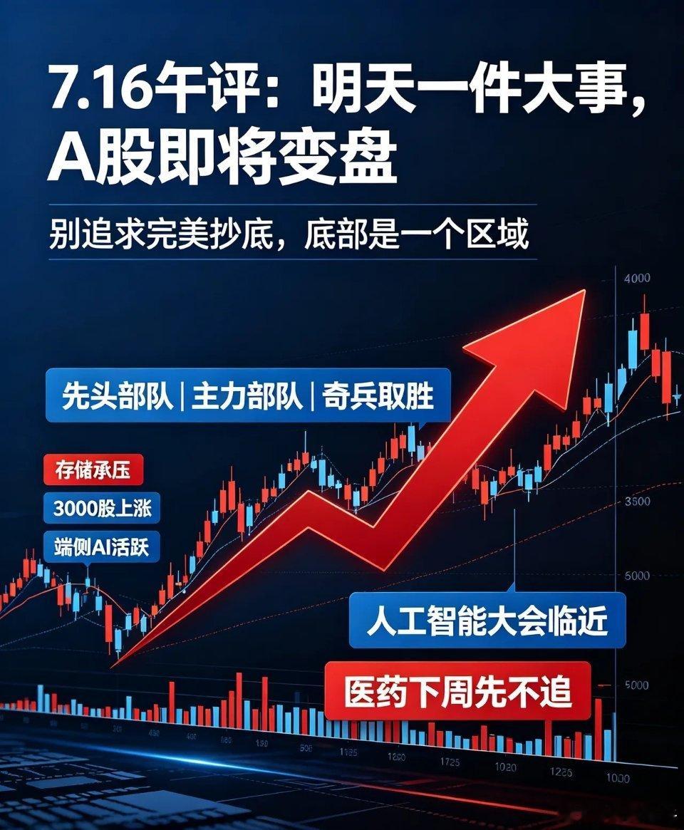 7.16日午评:明天1件发生，A股即将变盘，要抄底的听我一句劝!今天A股大幅低开