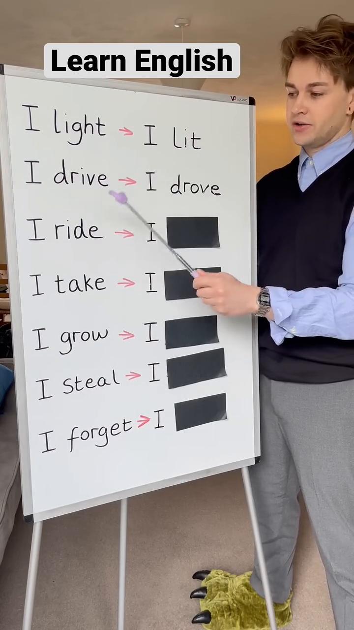 Learn English。
I light I lit I drive I d
