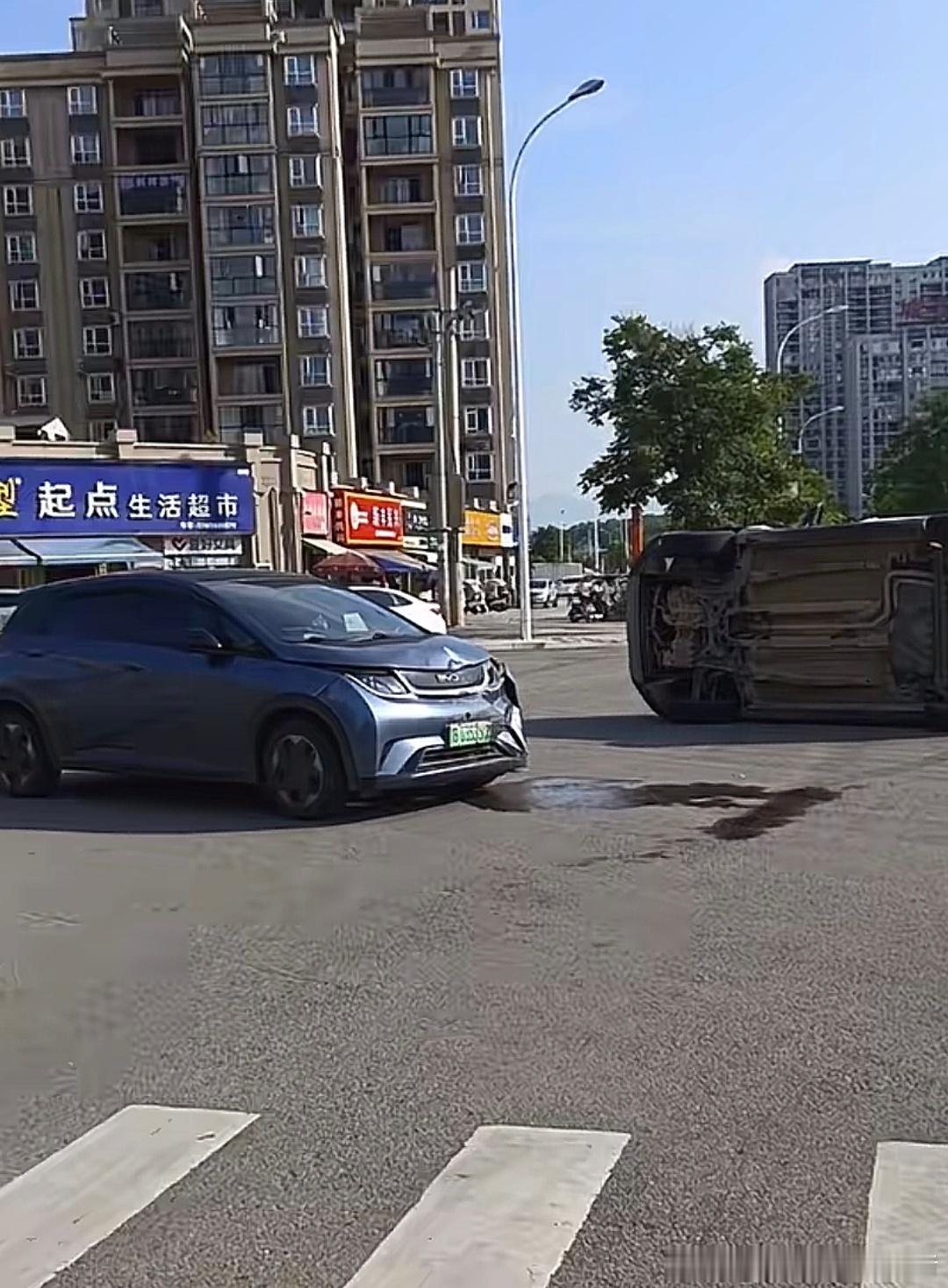 比亚迪海豚战绩可查，从承接凯迪拉克到撞翻汽车，这质量刚刚的。 ​​​