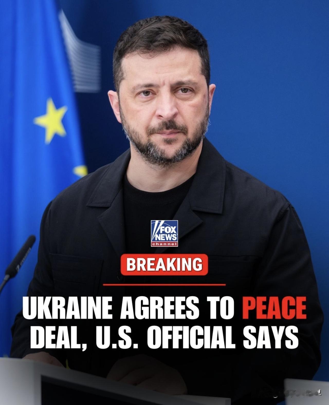 乌克兰已经同意和平协议，结束与俄罗斯的战争！
	
Ukraine has agr