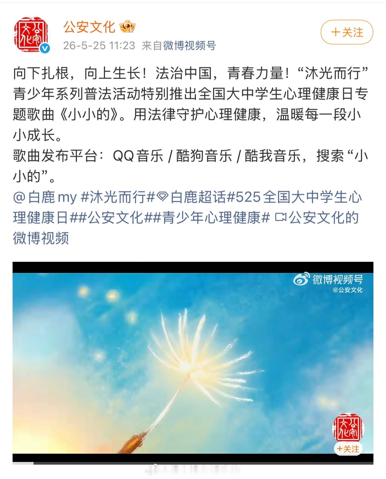 白鹿新歌 是正能量根正苗红的演员 