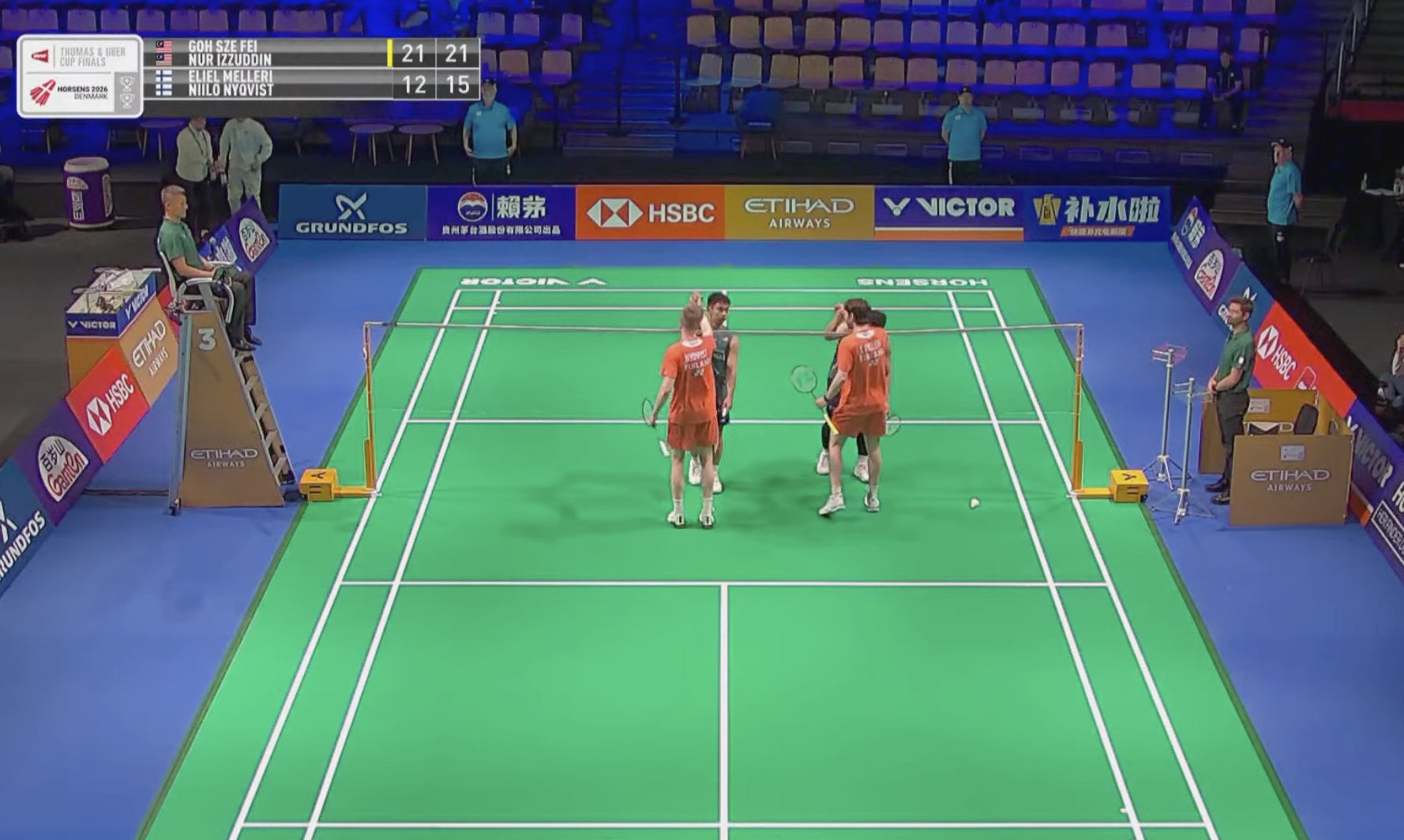 3号场地【汤杯 A组：马来西亚🇲🇾 3-1 🇫🇮芬兰】一单：梁峻豪🇲?