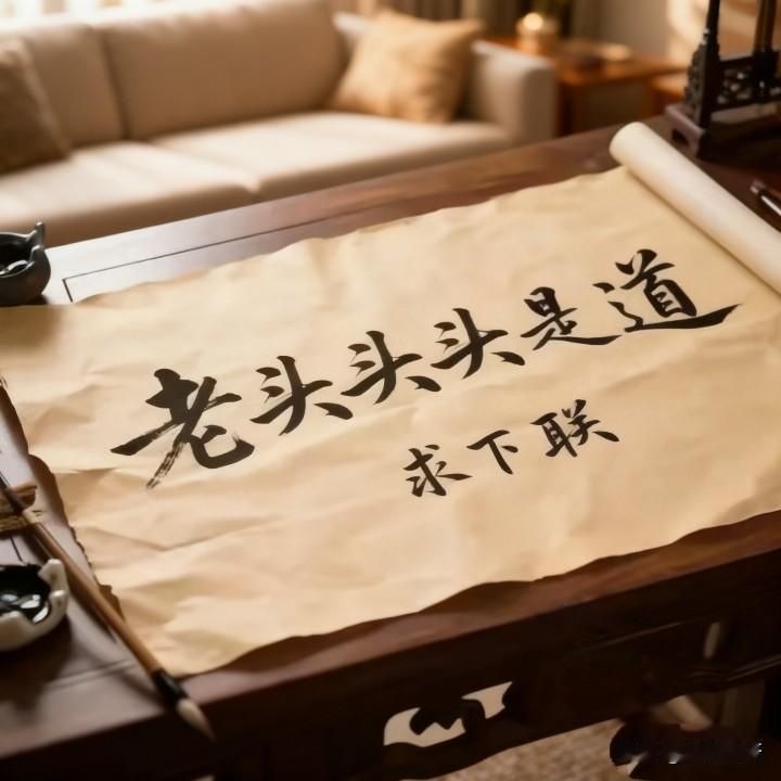 我若拿出这个对联，请问阁下该如何应对？上联:老头头头是道，下联你怎么写？