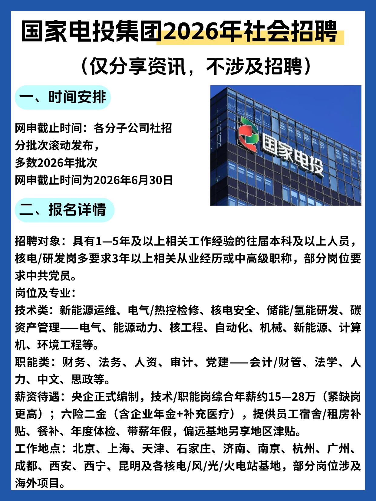 同学们，最近国家电投集团2026年社会招聘的信息已经出来了，这可是个不容错过的好