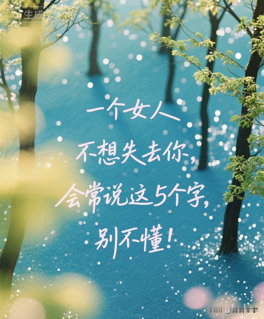 一个女人不想失去你，会常说这5个字，别不懂！

你有没有发现，身边有些女人，明明