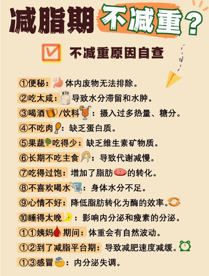 减脂期不减重重掉秤下降小技巧     