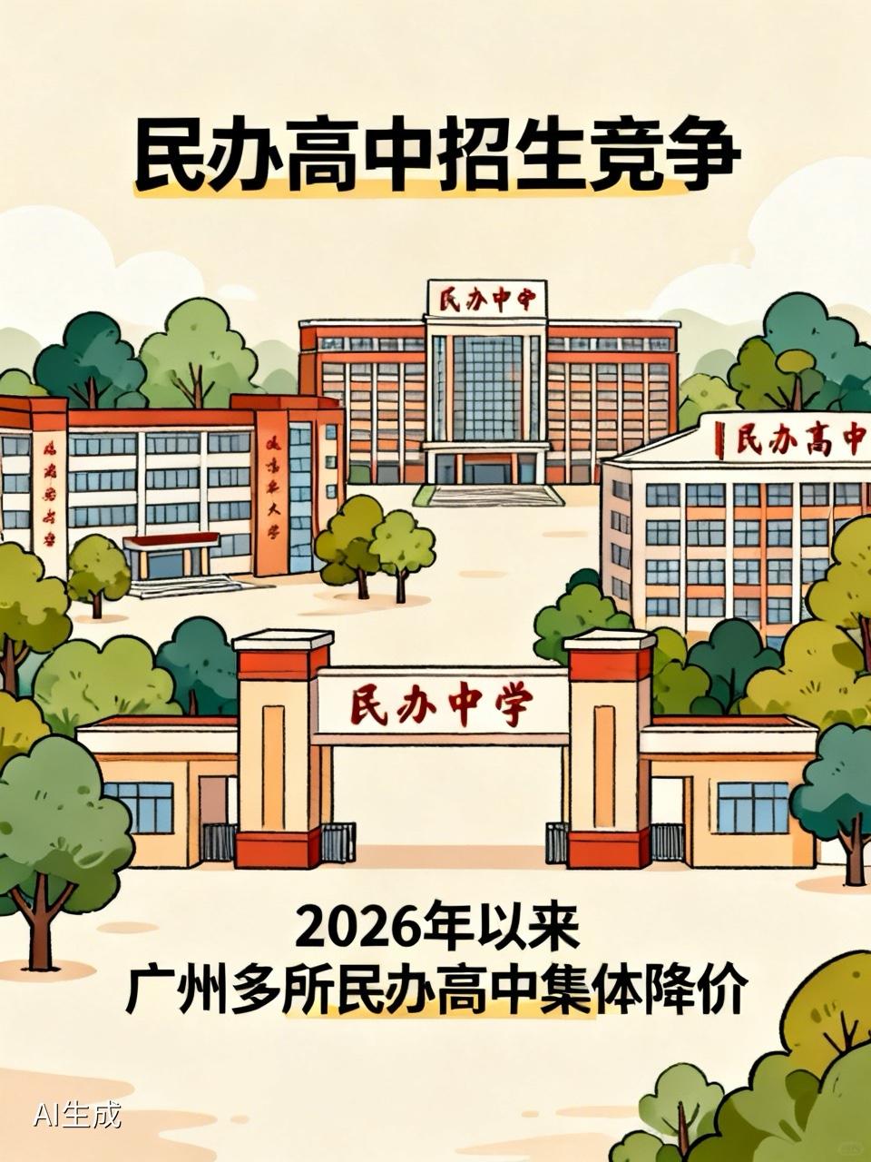 2026年以来，民办高中的招生，竞争越来越激烈。
广州的十几所民办高中，自今年春