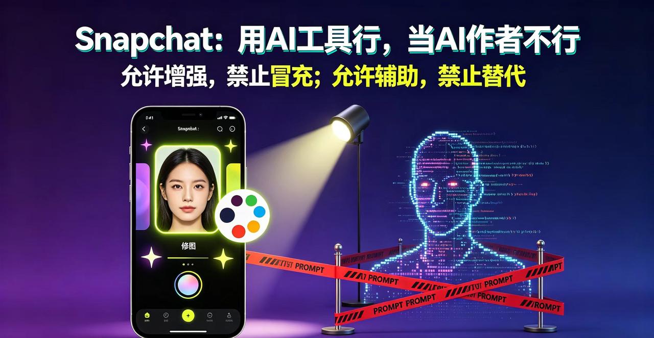 Snapchat：用AI工具行，当AI作者不行

Snapchat干了件反直觉的