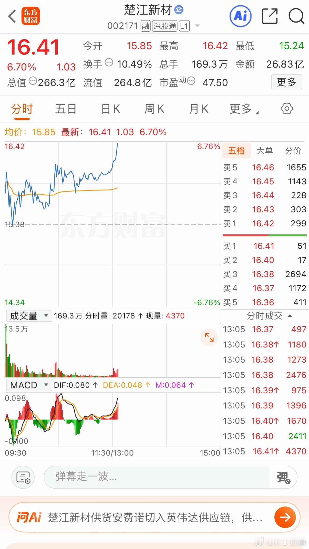 楚江卖飞了