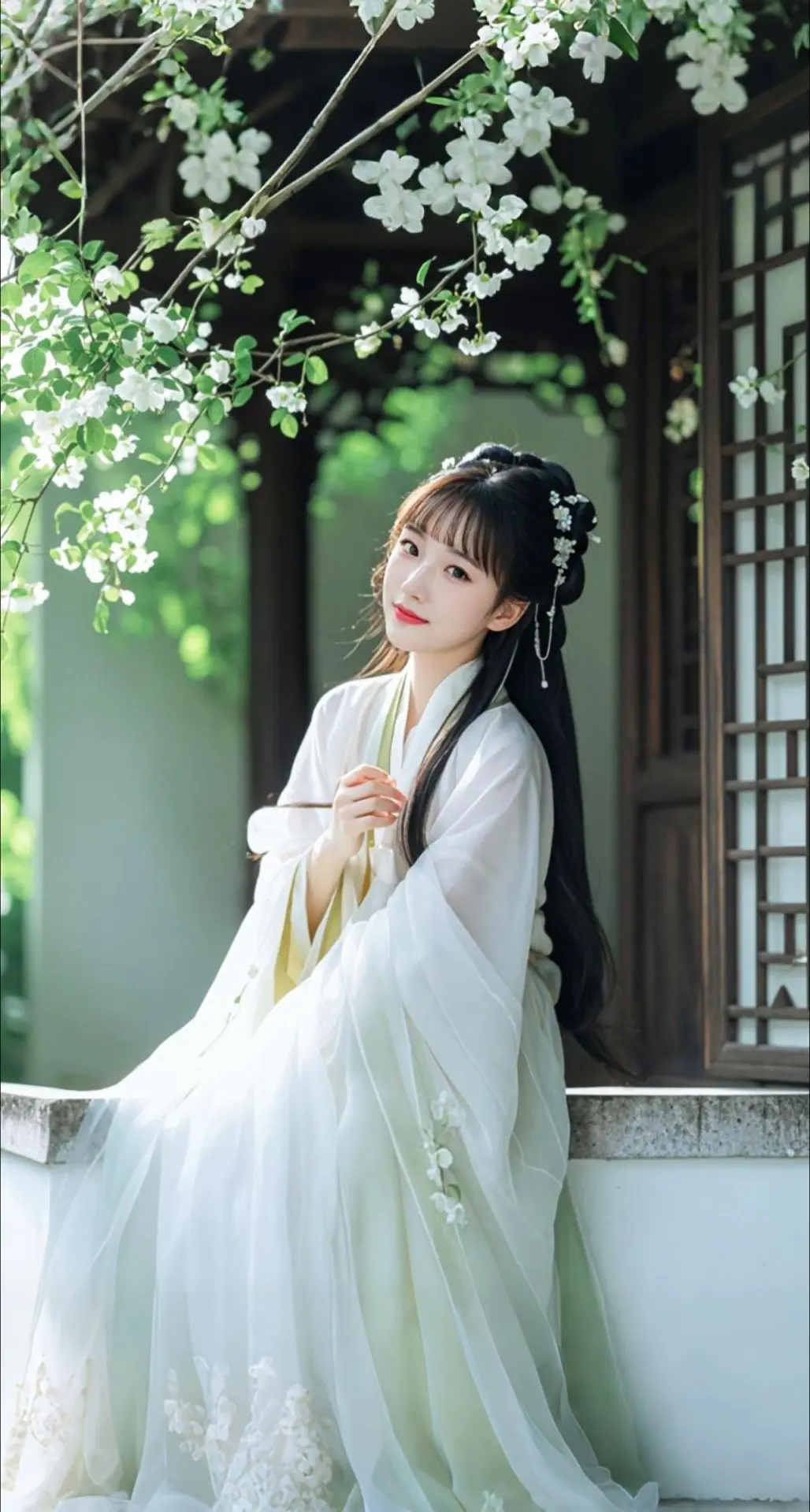 AI扩图 AI古风窗边韵
