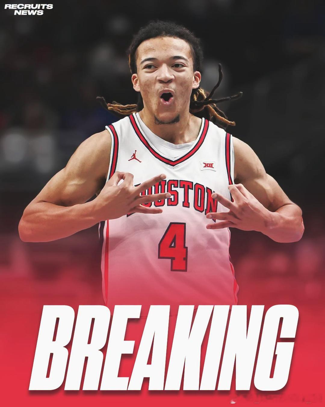 休斯顿大学后卫金斯顿·弗莱明斯(Kingston Flemings)宣布，他将参