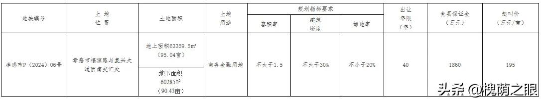 孝感市科技创新产业园即将诞生  

1月16日，根据孝自然资源出让告字（2024