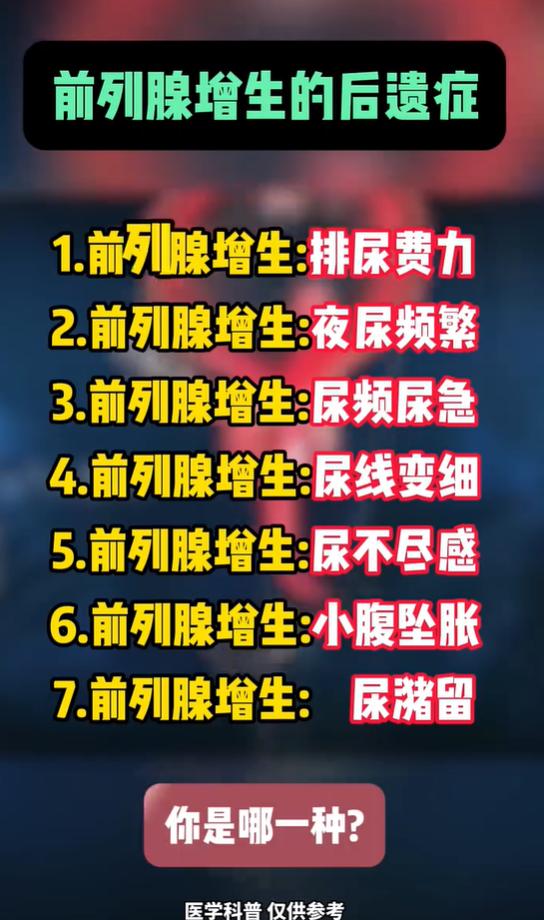 前列腺增生带来的七种后遗症状：尿频夜尿、小腹坠胀全解析