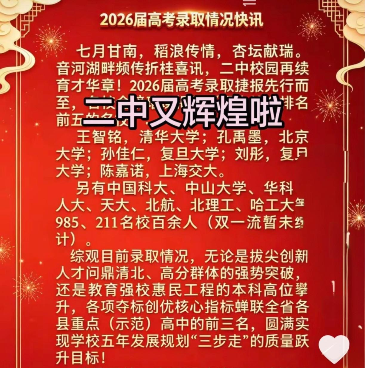 齐齐哈尔市甘南县第二中学高考又传捷报～

甘南二中在甘南县是翘楚，记忆中曾经有一