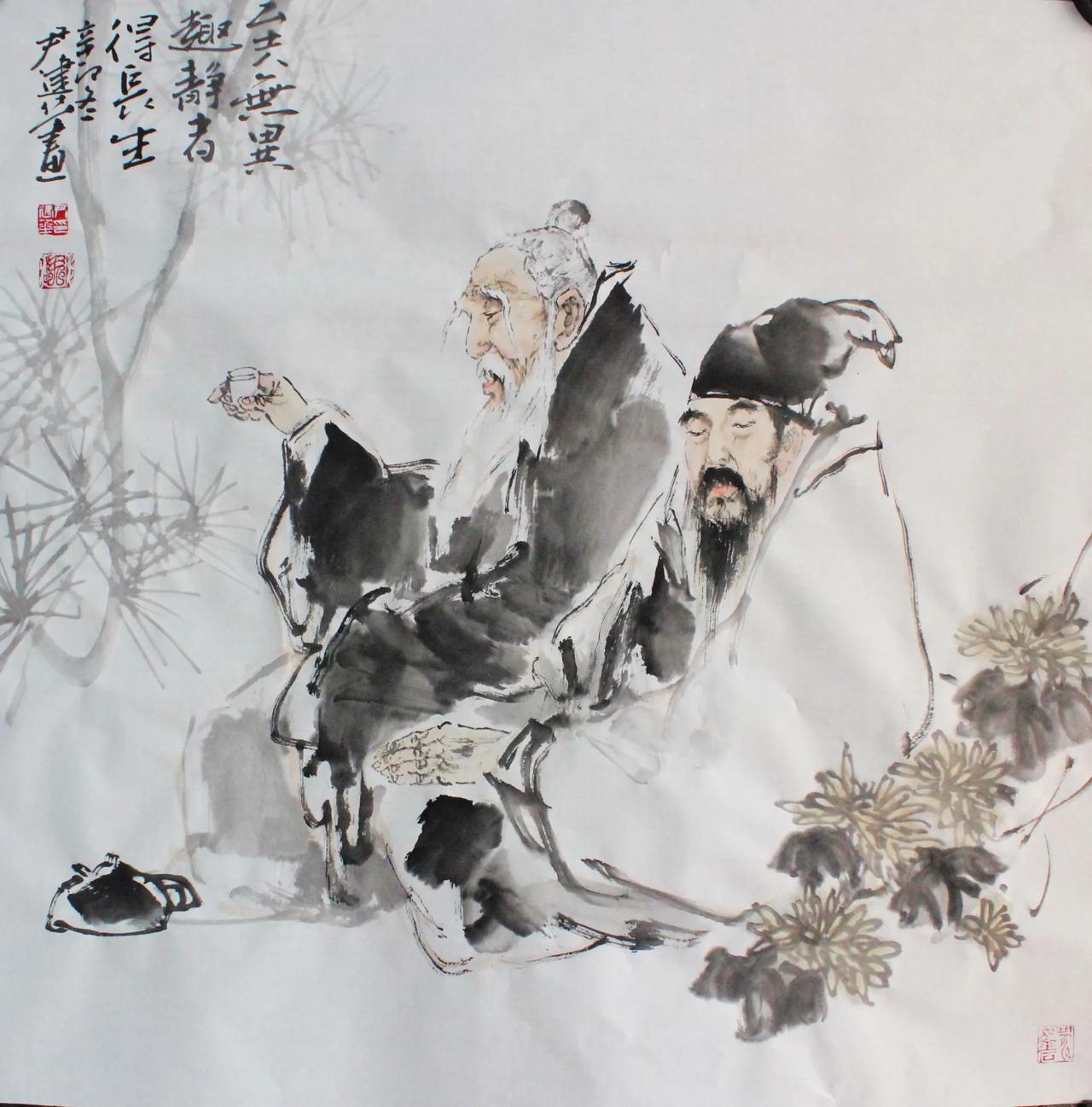 上联：对饮开心别论道
下联：[比心]

网络图片/诚谢侵删