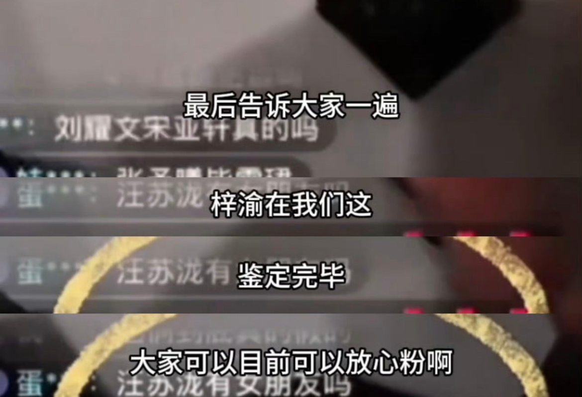 刘大锤说梓渝鉴定完毕，可以放心粉。 ​​​