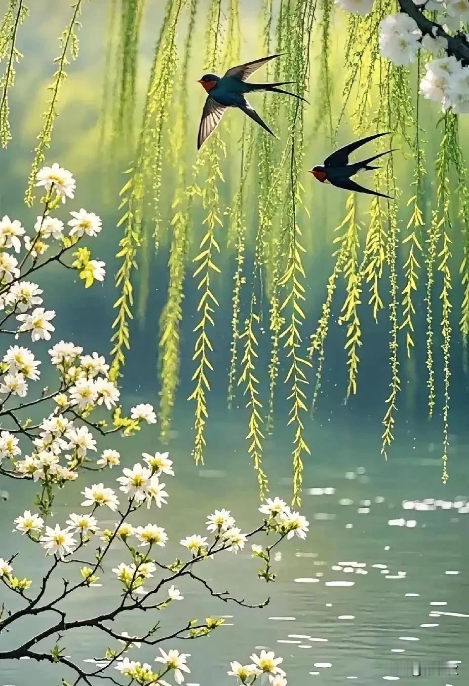 上联 : 荷塘月色蛙乱鸣
下联 :柳暗清风鸟无音