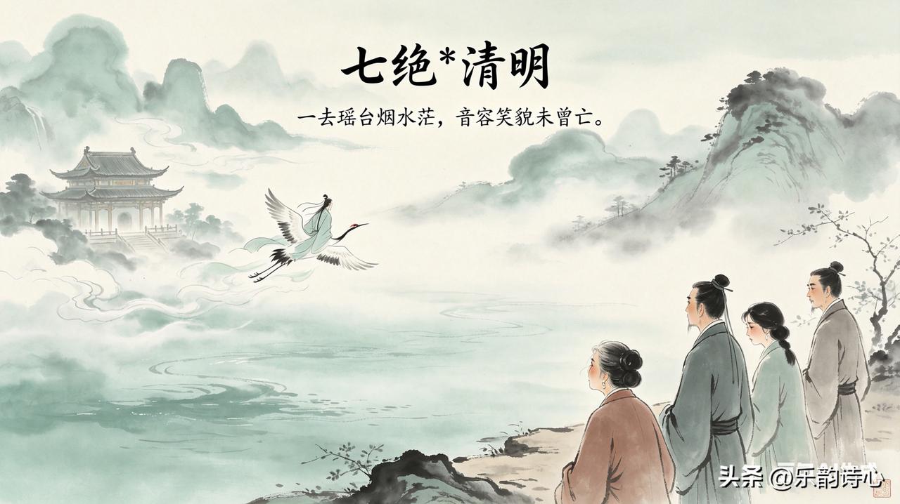 《七绝*清明》乐韵诗心原创诗词:
一去瑶台烟水茫，
音容笑貌未曾亡。
掌心粗茧千