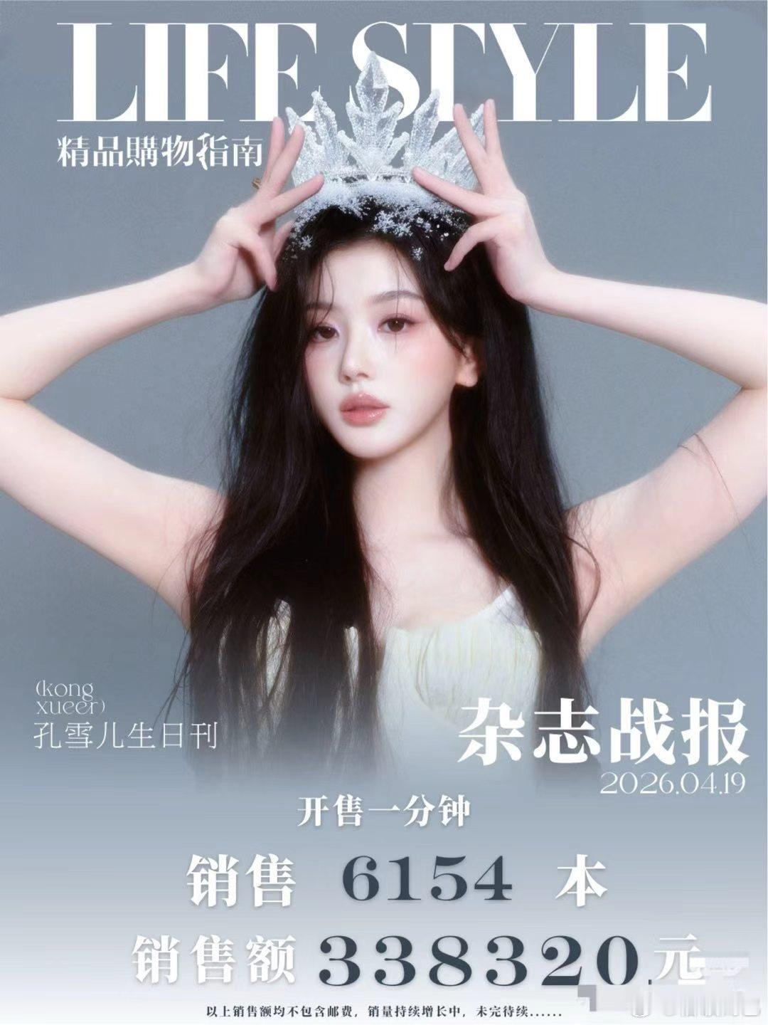 孔雪儿单人封面一分钟销量战报来了，销售额33.8万+，如何评价 