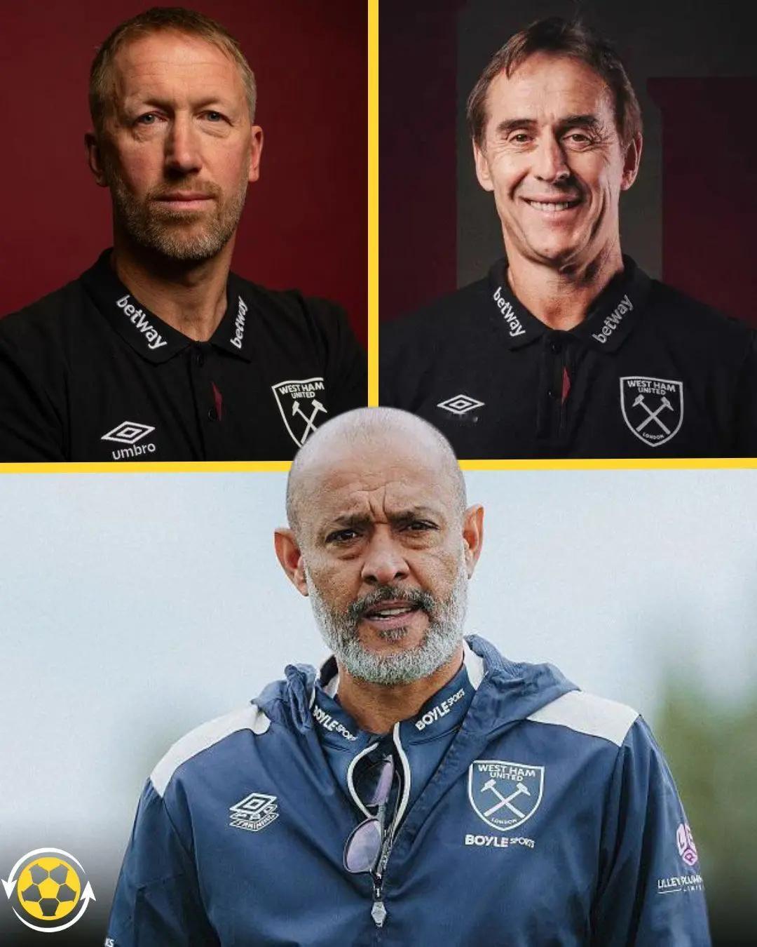 西汉姆联现在正同时养着三位主帅，堪称英超最烧钱的教练操作之一。一、三位主帅与合同