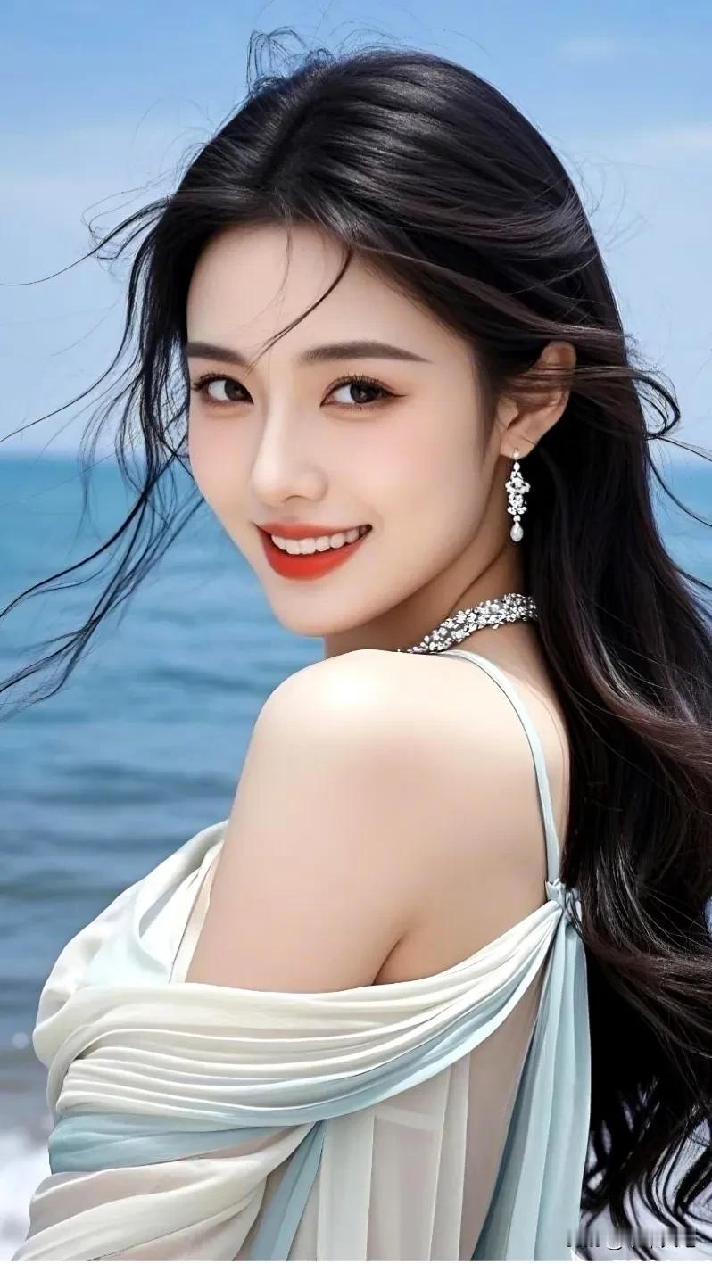 海边度假的少女总是充满魅力。就像我见过的那些，在海边的少女仿佛与那片海融为一体。