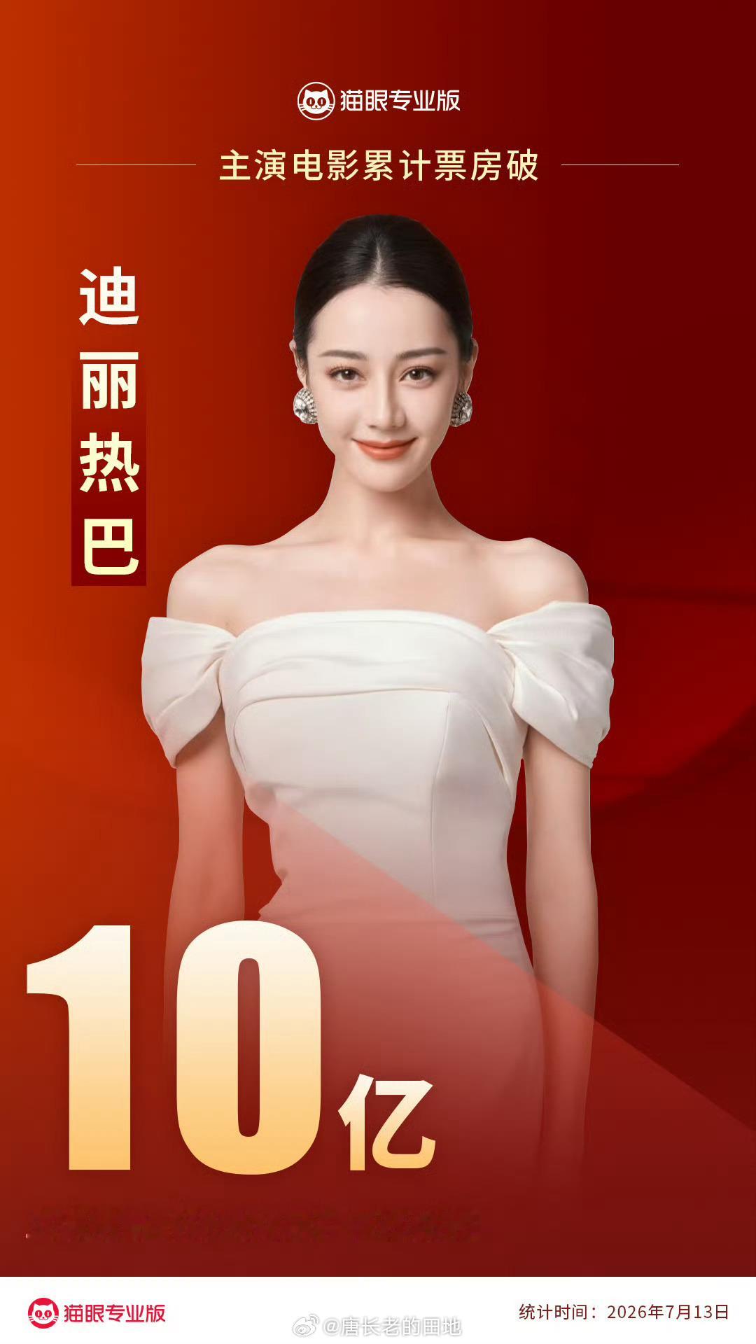迪丽热巴主演票房破10亿了网传迪丽热巴金九单封