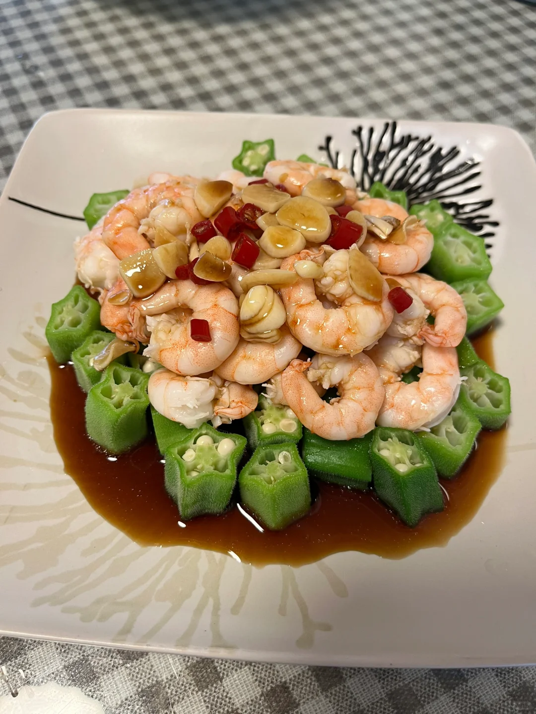 凉拌秋葵虾仁🍤