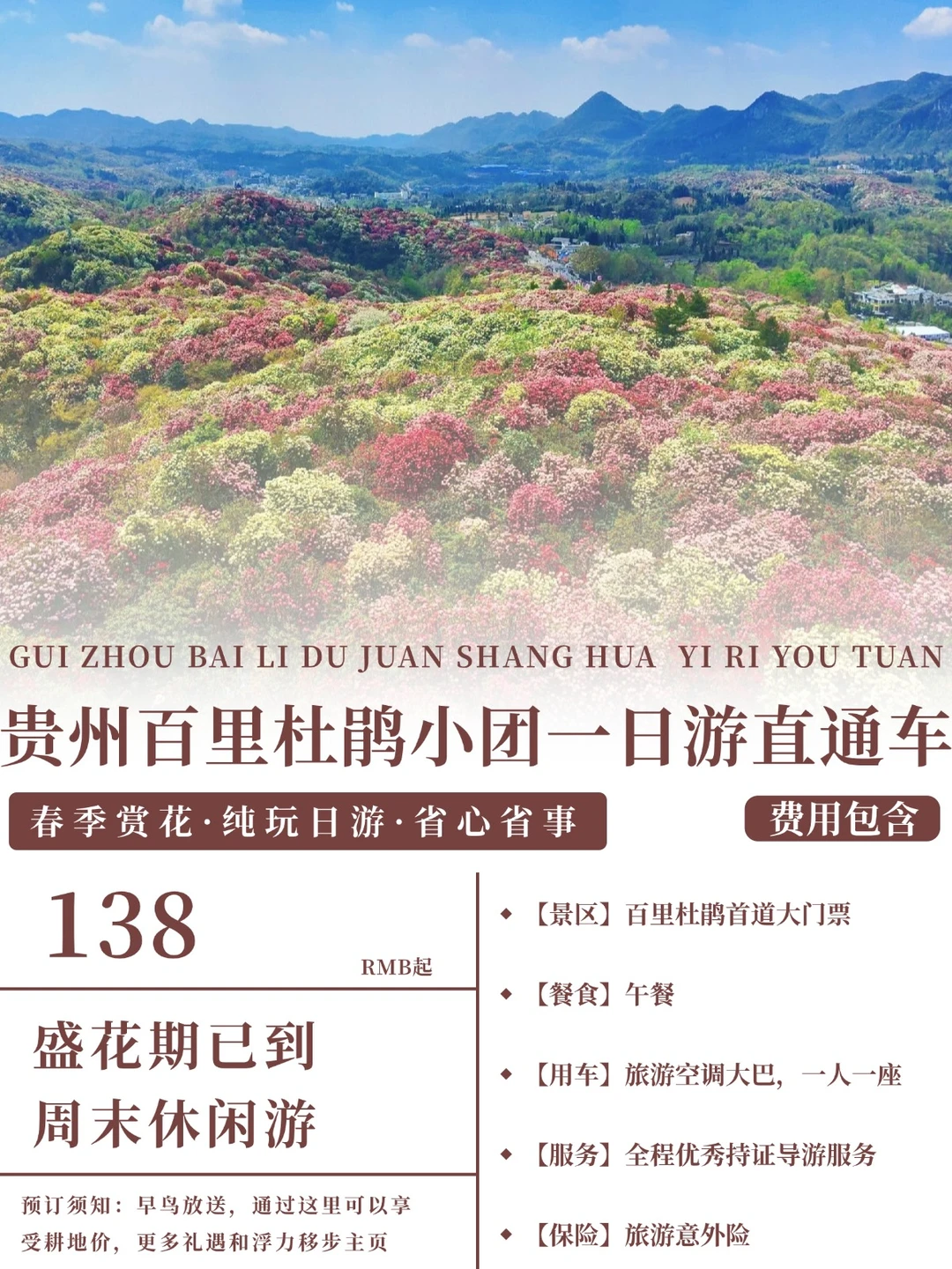贵州的春天来了！百里杜鹃一日游直通车138