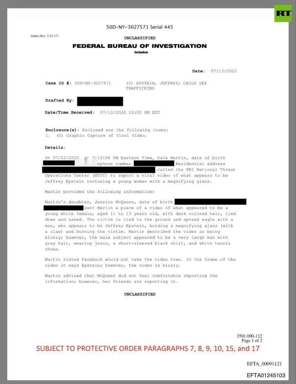 新闻快讯——FBI解密文件曝光：爱泼斯坦涉嫌用放大镜虐待少女视频被举报
 
20