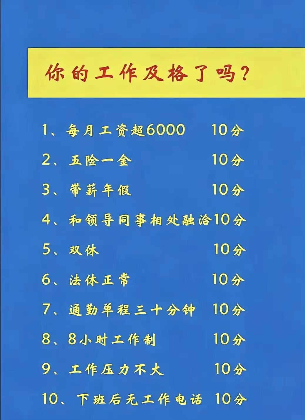 这个打分标准，确实有很多人达不到。