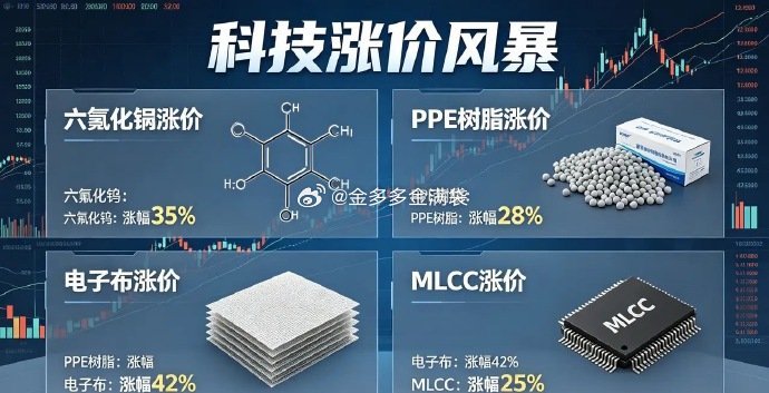 科技涨价风暴全面来袭！四大紧缺赛道+完整个股清单整理半导体、电子材料全线涨价，四