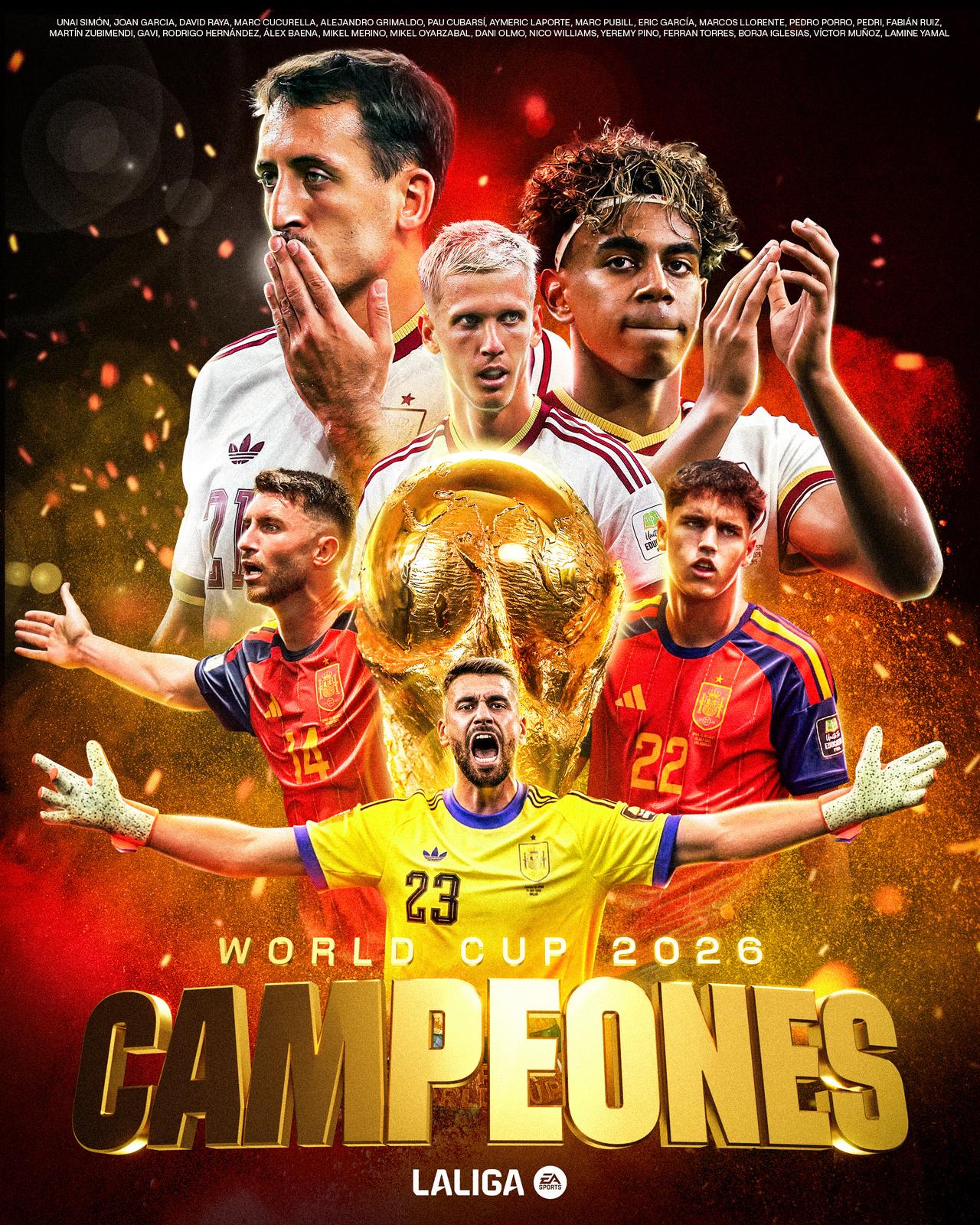 🏆🇪🇸西班牙是冠军！！！！！！！！🇪🇸恭喜斗牛士军团捧起大力神杯！！！