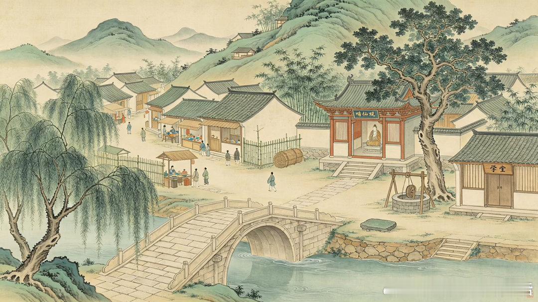让豆包给画的喵村，虽然很美，但还是觉得不够满意[笑cry][笑cry][笑cry
