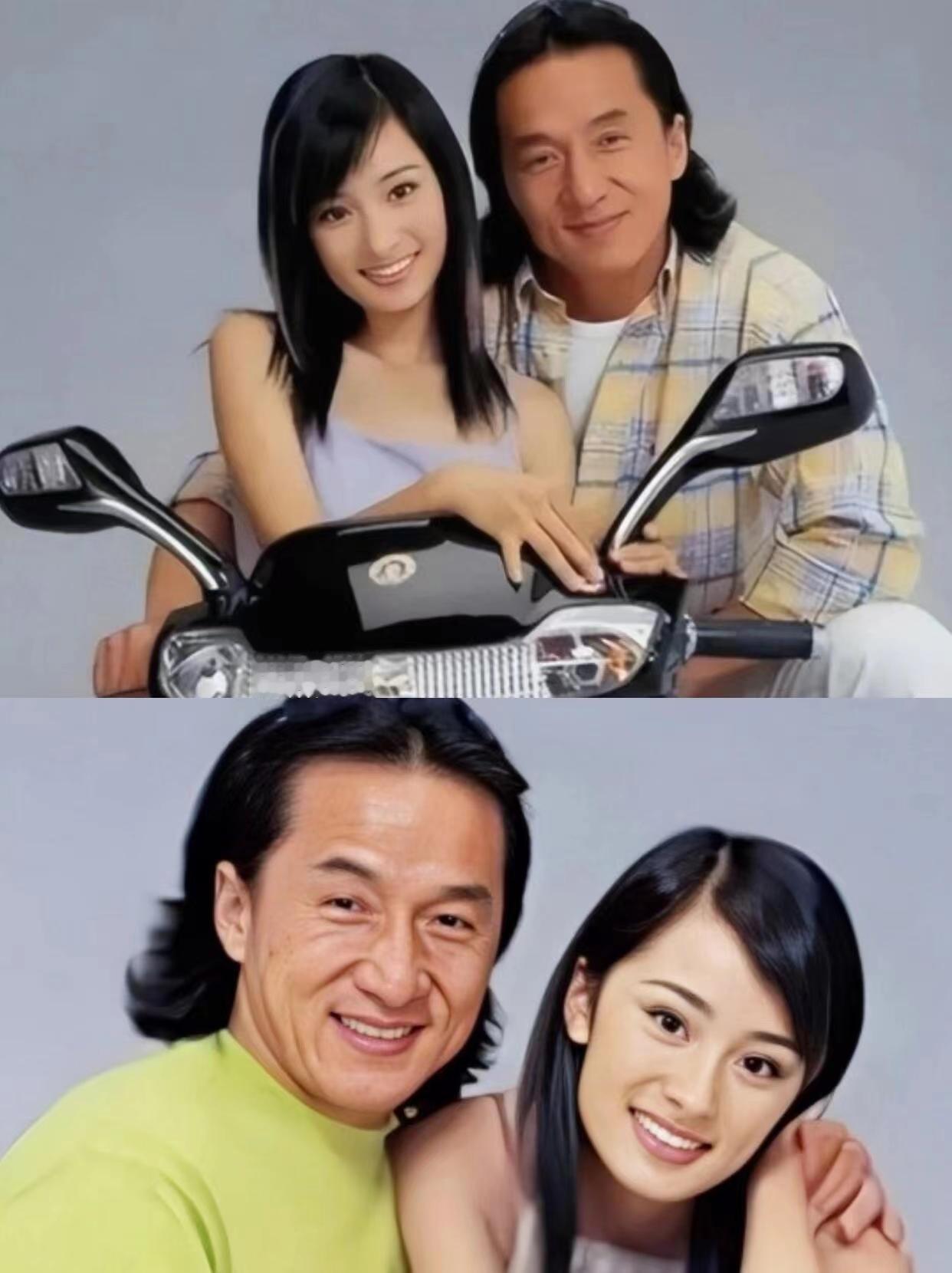 没想到当年49岁的成龙大哥与17岁的杨幂有过合作，合拍摩托车宣传片。 ​​​