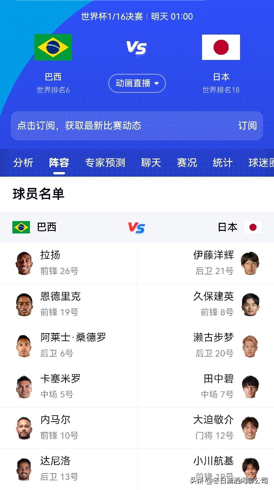 提前预测巴西、德国挺进16强

在明日凌晨1点的比赛中，巴西对阵日本

在明日4