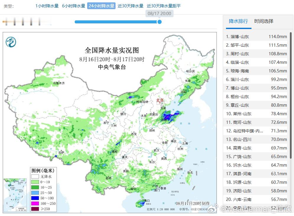 【强降雨】昨晚到今天，北方自西向东可见三条雨带，新疆西北部、内蒙古部分地区、山东