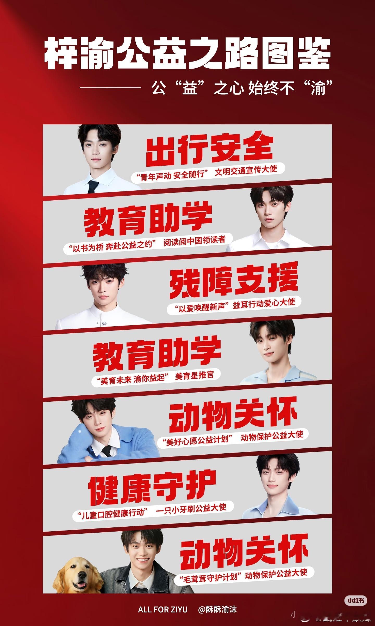 梓渝说要尽一份自己的力量去守护以青年之力赴时代之约，传递正能量，根正苗红，公“益