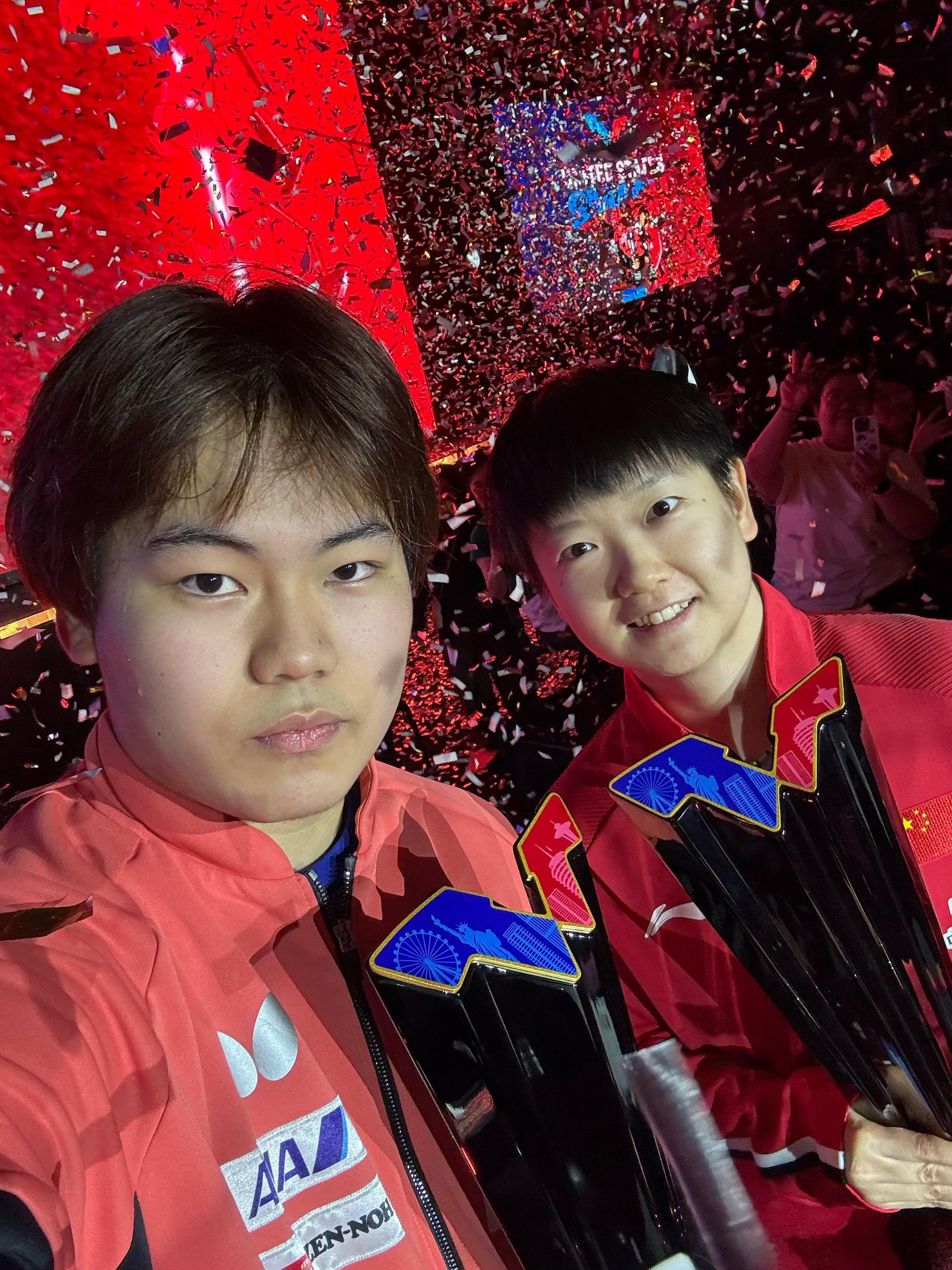 WTT美国大满贯2026 男女单冠军自拍🤳 