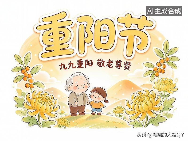今天是九月初九重阳节民间俗语有
1. 重阳出太阳，一冬冰碴晃；重阳天阴沉，一冬暖