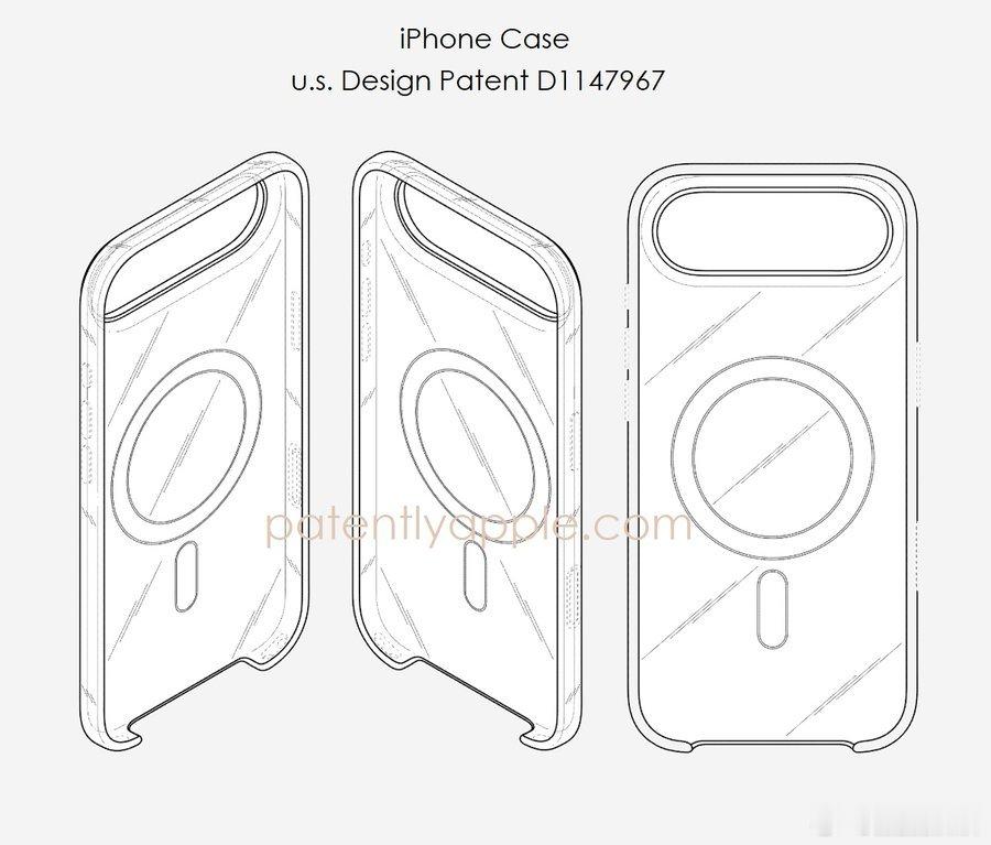 这份美国外观专利编号D1147967，展示了Apple一款iPhone保护壳的设