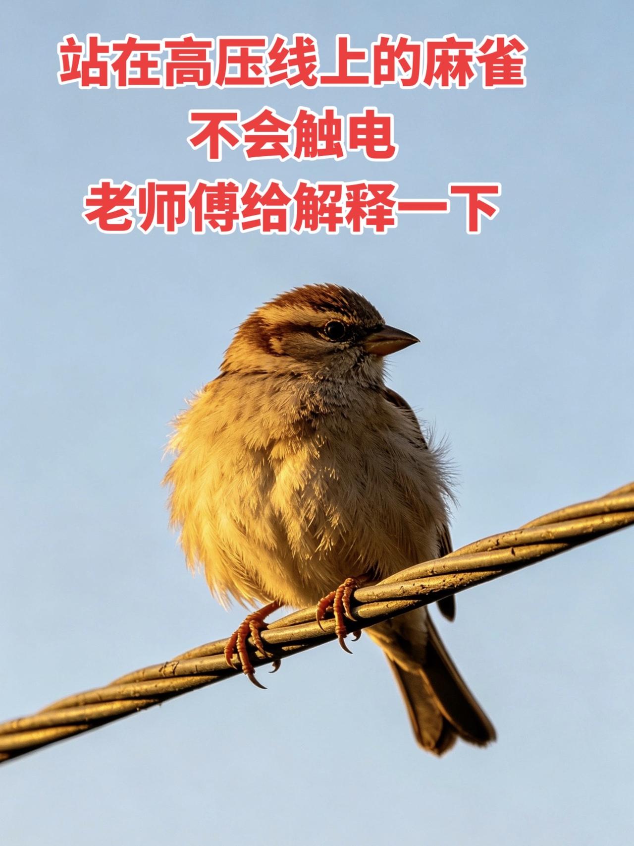 站在高压线上的麻雀不会触电，老师傅给解释一下！