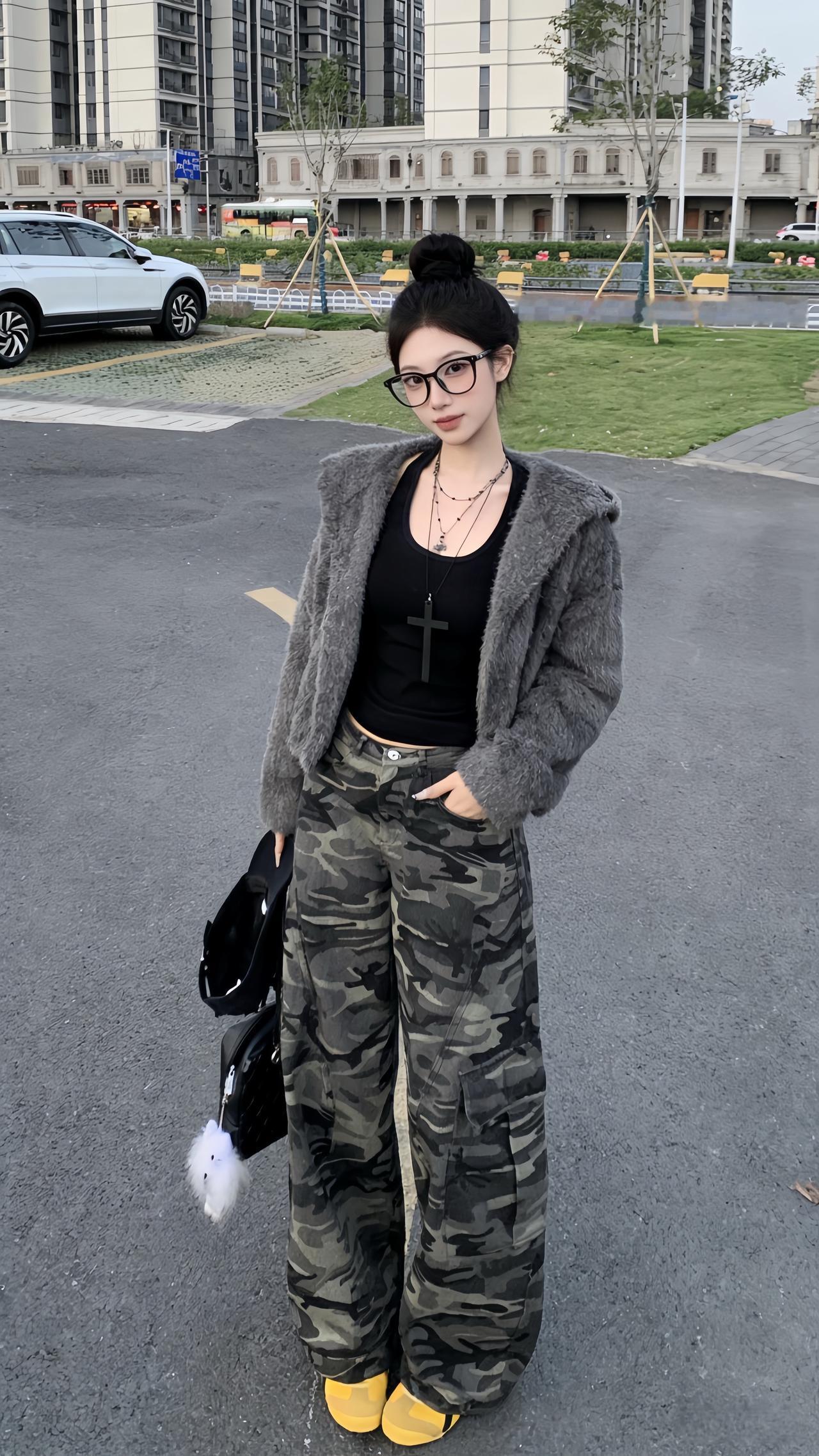 阔腿裤推荐 街拍穿搭 小个子穿搭 工装风 休闲穿搭