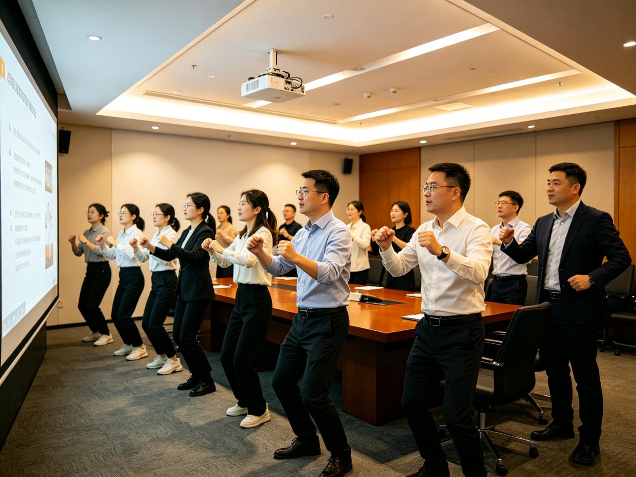 公司出了个新规定：每周三下午三点，全部门必须一起跳操，不跳的扣绩效。

消息是老