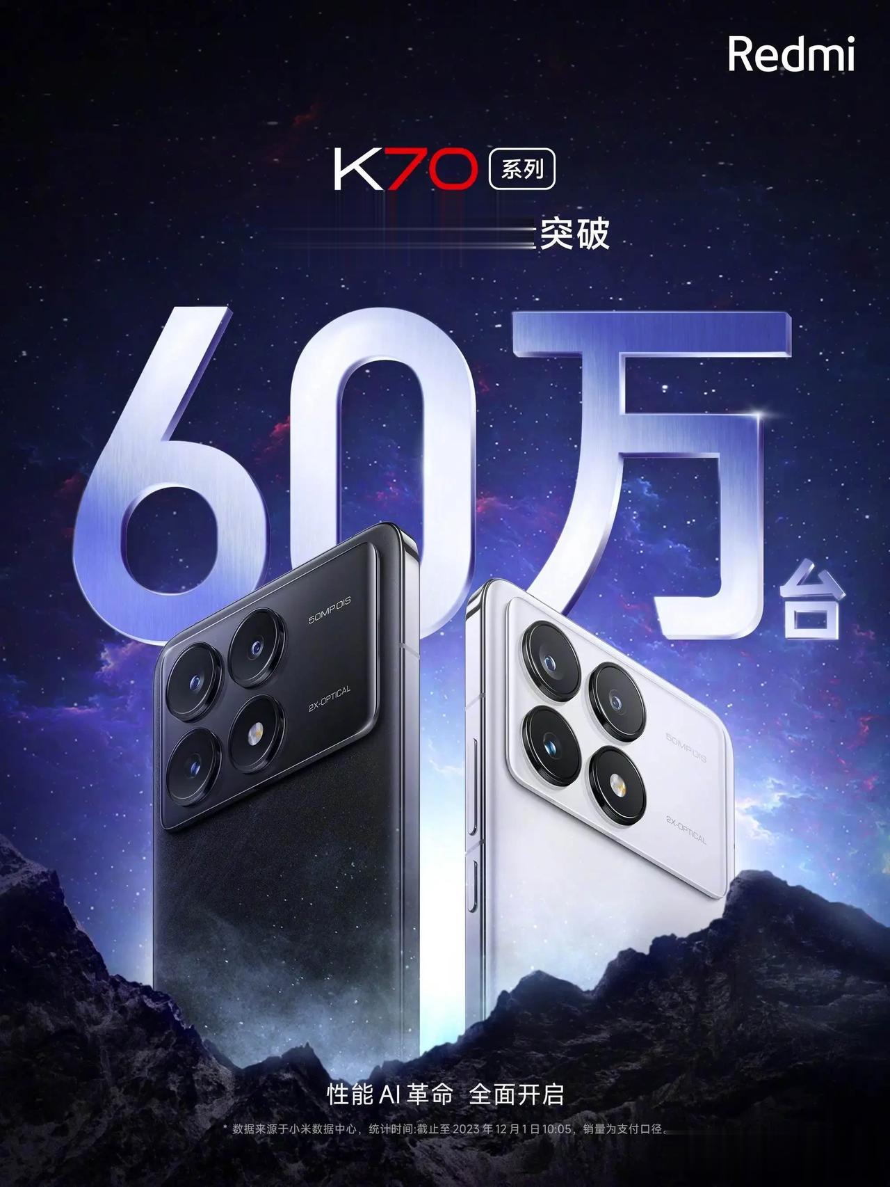 红米Redmi K70系列首销5分钟卖了60万台！太牛了。国产品牌腰杆太硬了！#