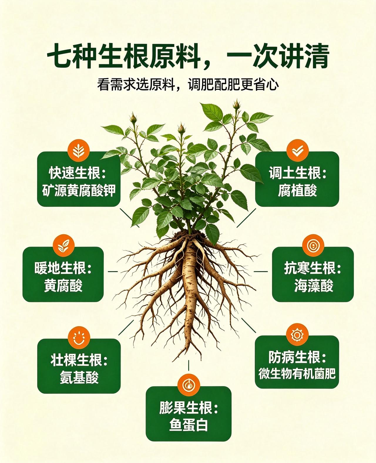 同样是生根，选料差别很大！
✅快速生根→矿源黄腐酸钾
✅调土生根→腐植酸
✅暖地