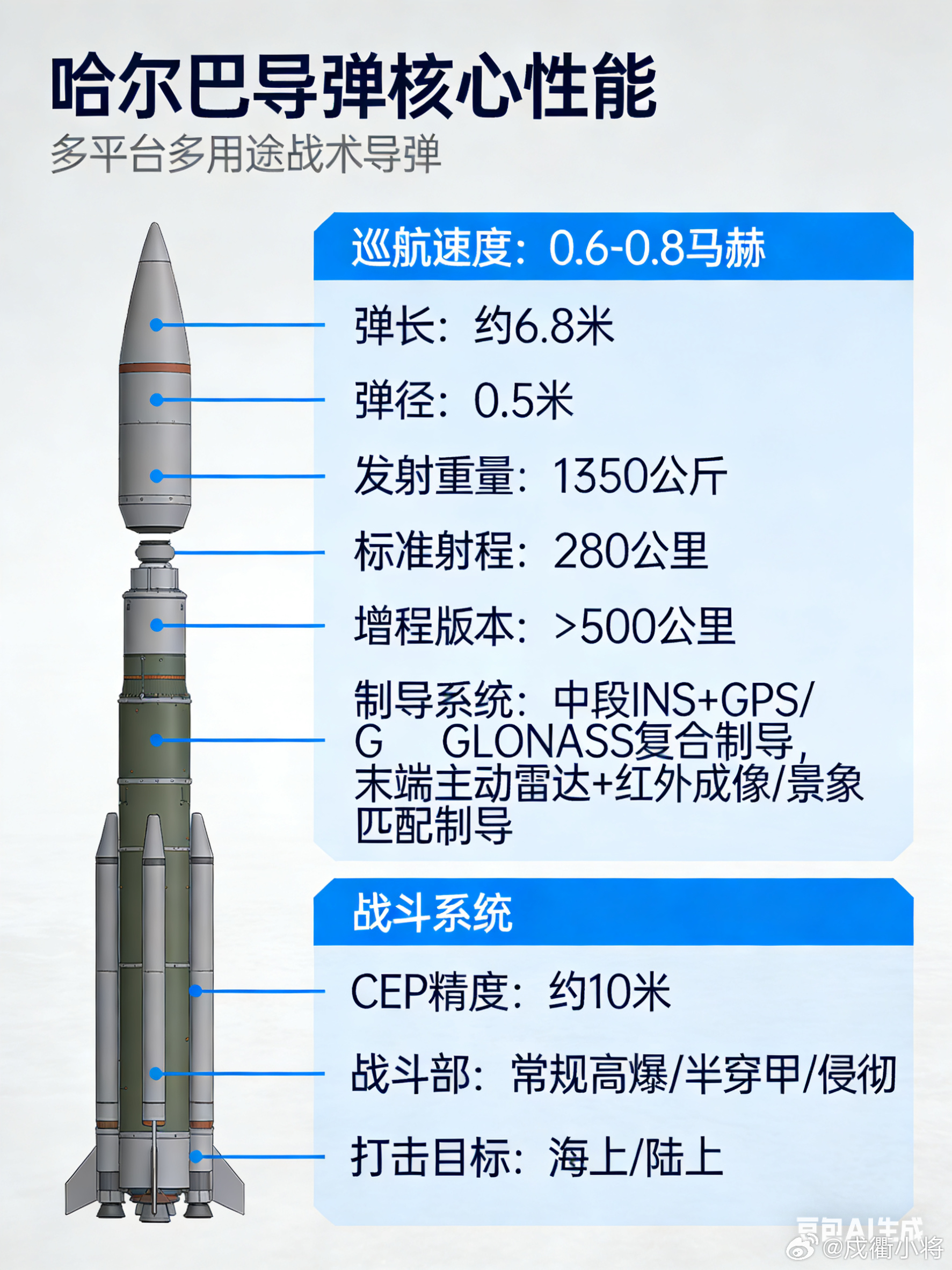 哈尔巴（Harba）是巴基斯坦国家发展联合体（NDC）基于陆基巴布尔巡航导弹改进